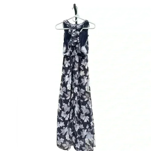 Altar'd State navy floral Silk blend maxi dress.  Size Medium - Picture 3 of 3